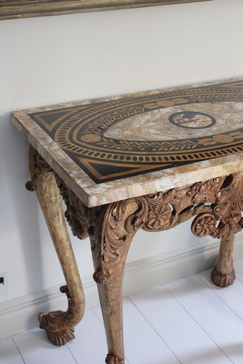 19TH CENTURY CONSOLE TABLE WITH PIETRA DURA TOP - ADDITIONAL PHOTO 6