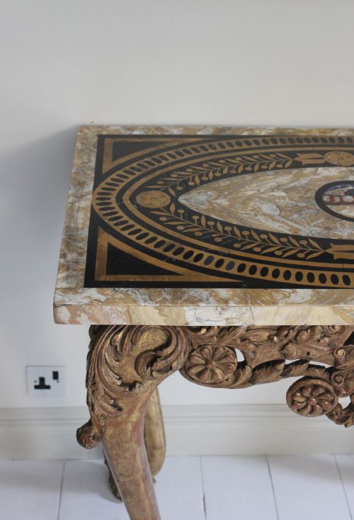 19TH CENTURY CONSOLE TABLE WITH PIETRA DURA TOP - ADDITIONAL PHOTO 7