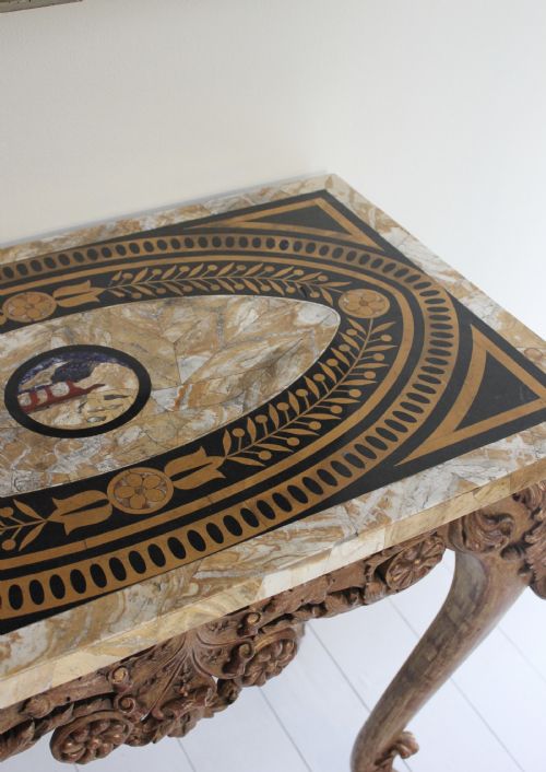 19TH CENTURY CONSOLE TABLE WITH PIETRA DURA TOP - ADDITIONAL PHOTO 8