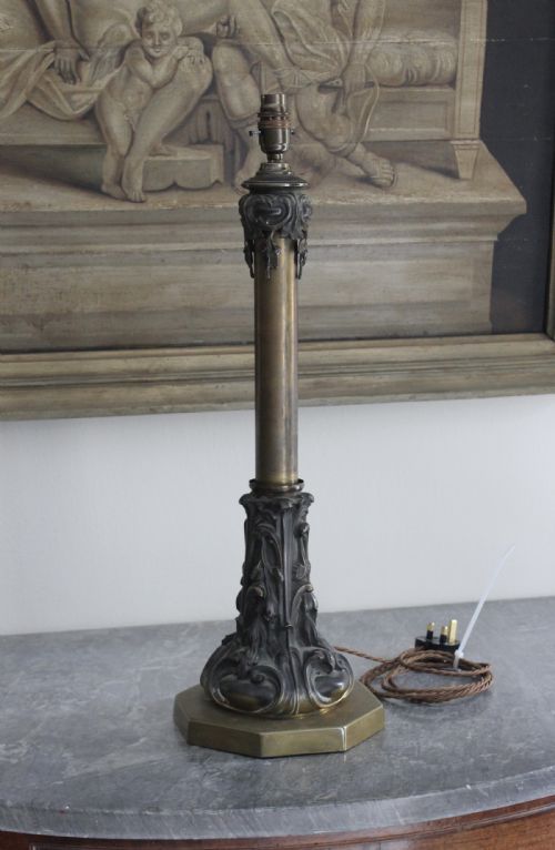 antique brass lamp - CATEGORY: ANTIQUE LIGHTING - DATED 1900