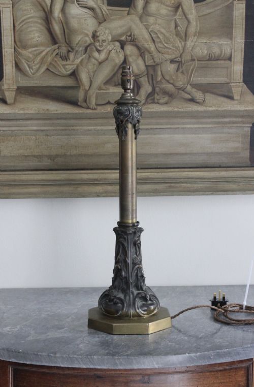 ANTIQUE BRASS LAMP - ADDITIONAL PHOTO 2