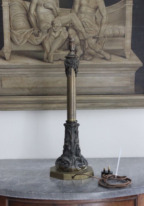 ANTIQUE BRASS LAMP - ADDITIONAL PHOTO 5