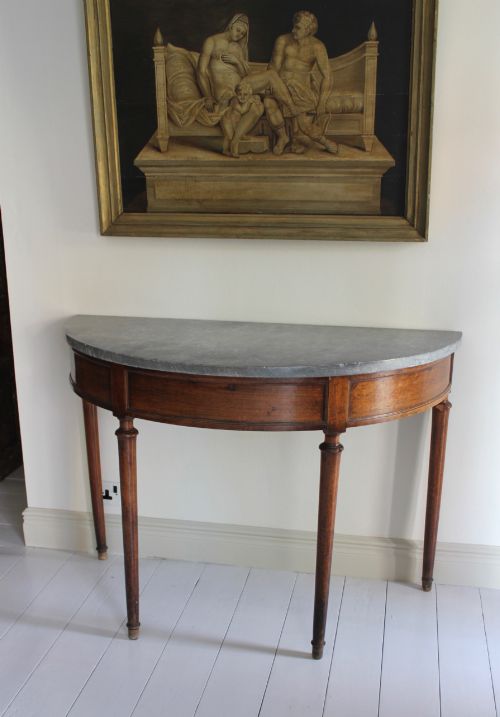 18th century walnut demilune console table - CATEGORY: ANTIQUE TABLES - DATED 18TH CENTURY