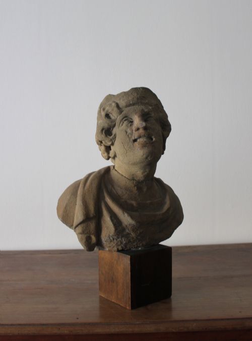 MEDIEVAL CARVED STONE BUST - ADDITIONAL PHOTO 1