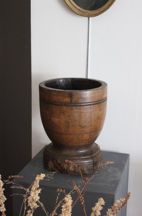 Large 17th Century Wooden Mortar