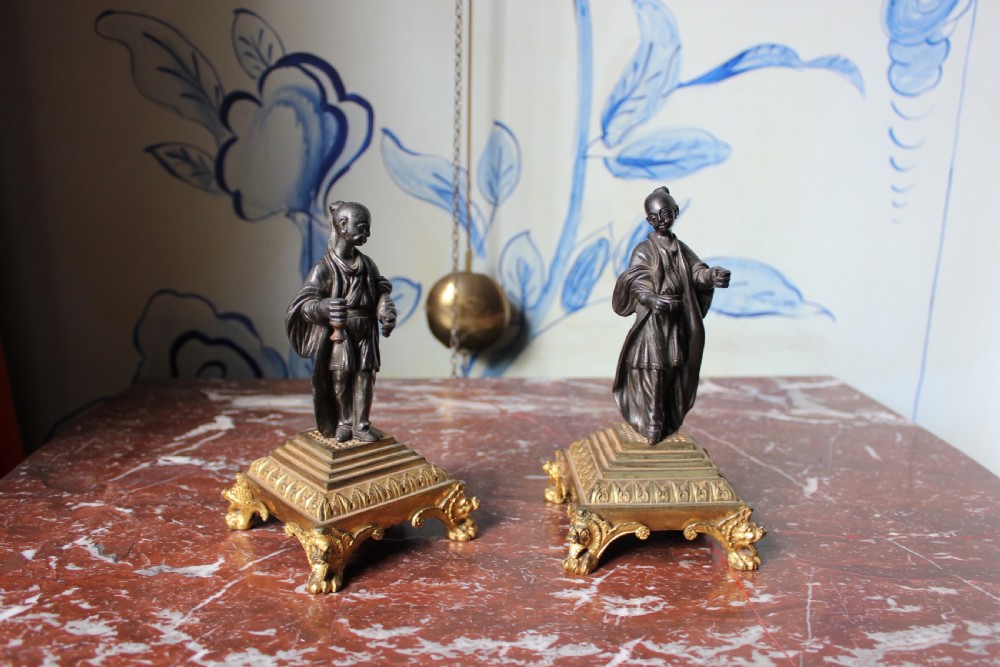 Pair of 19th century bronze and ormolu figures View III