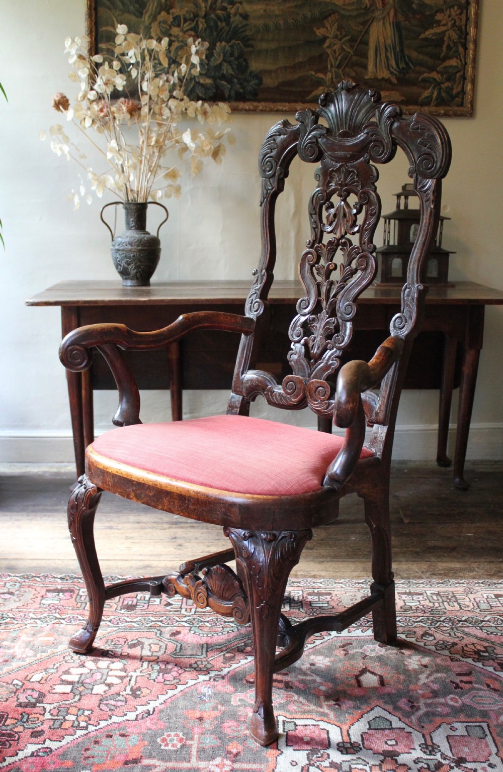 18th century Continental walnut armchair