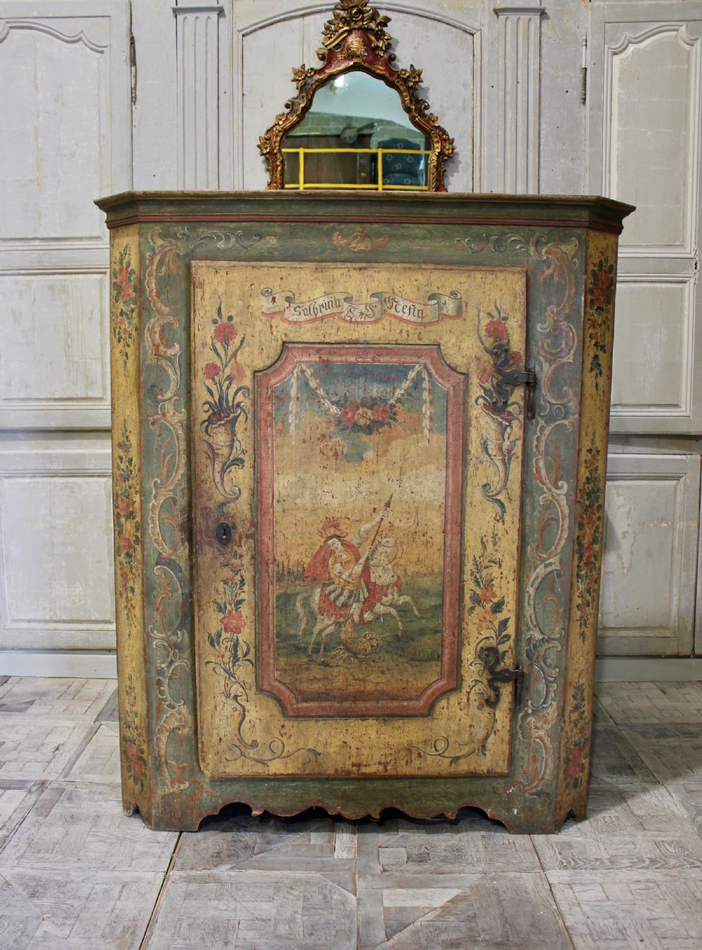 18th century cupboard in original paint