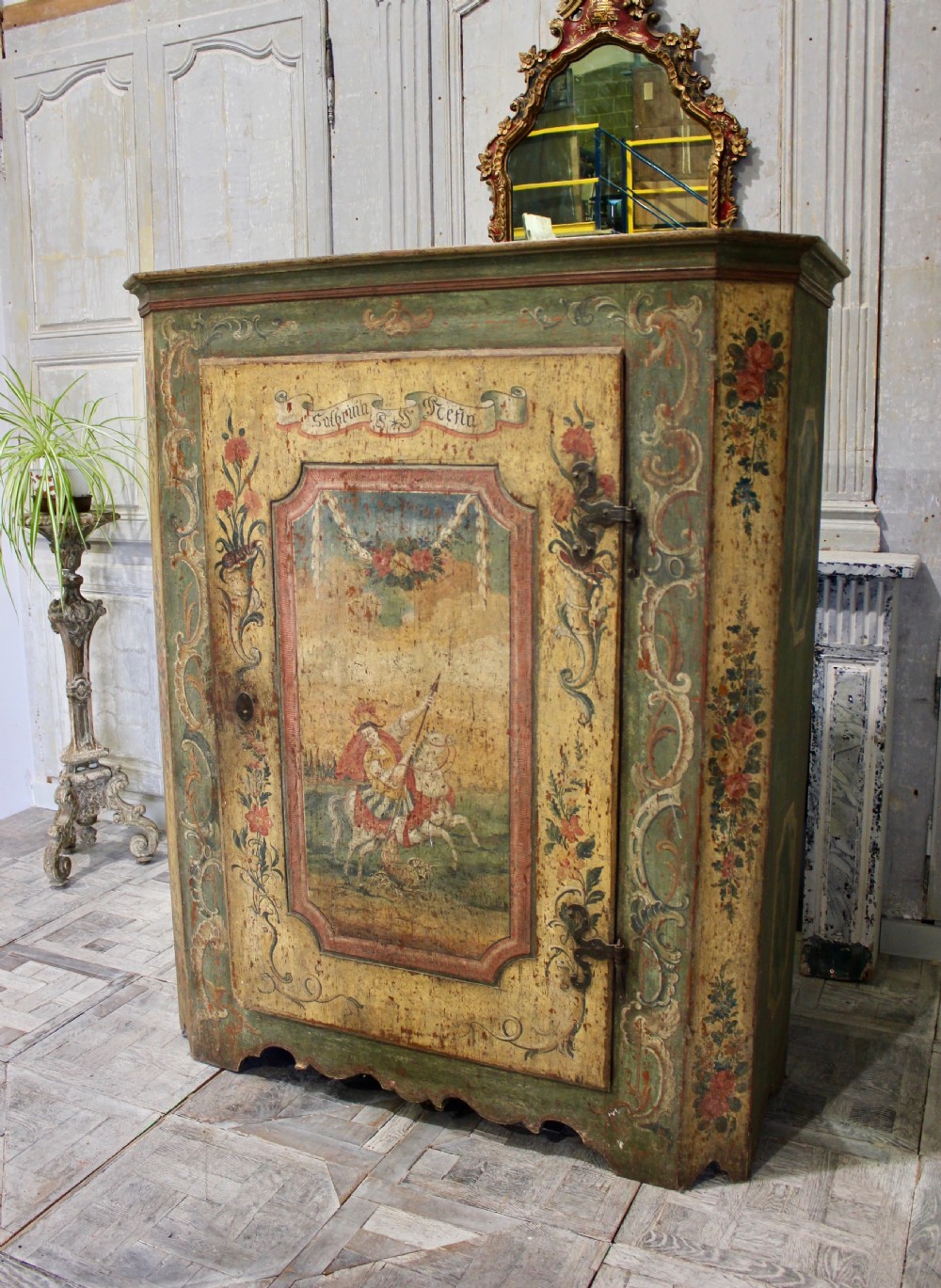 18th century cupboard in original paint View III