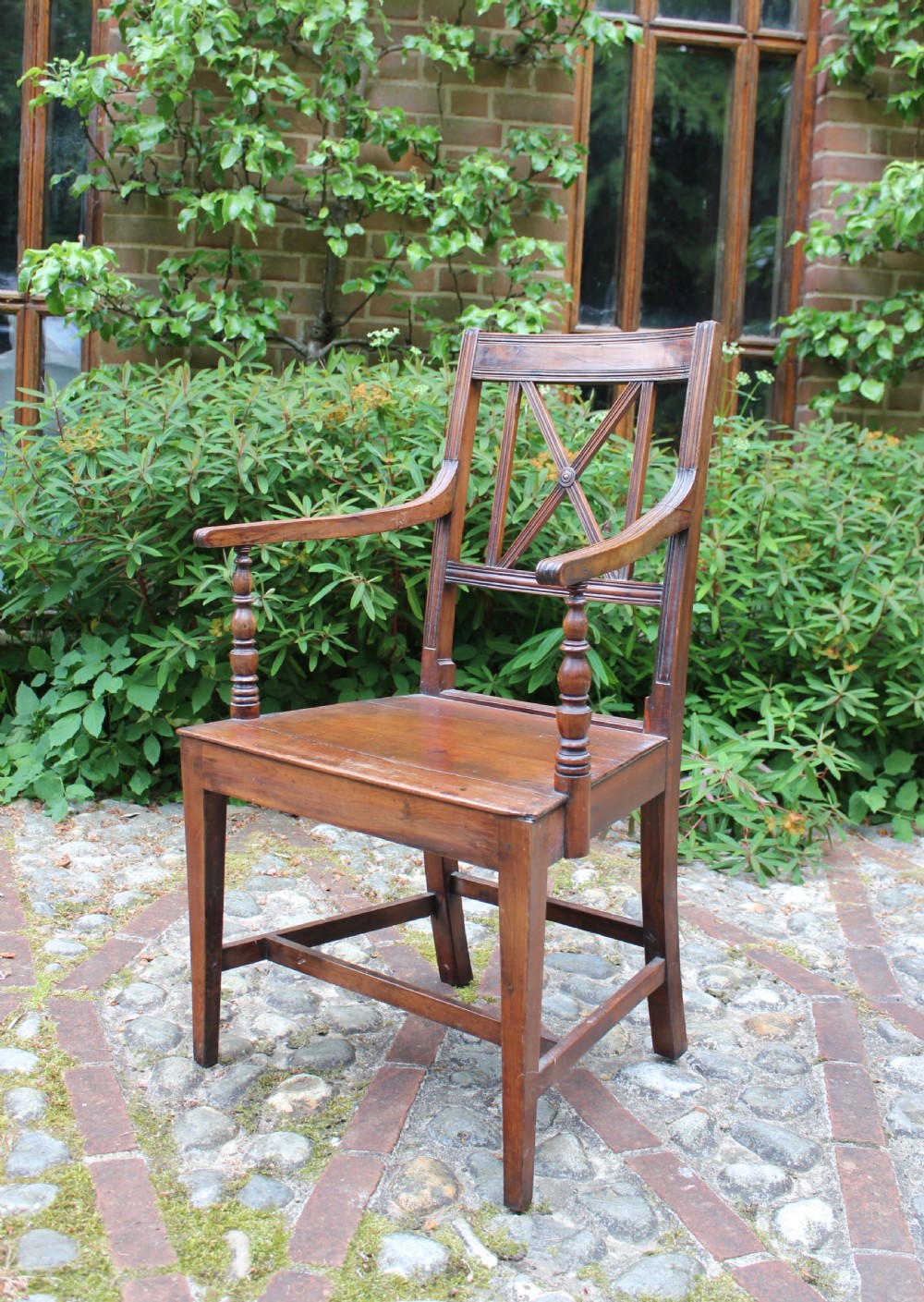 Regency yew wood armchair