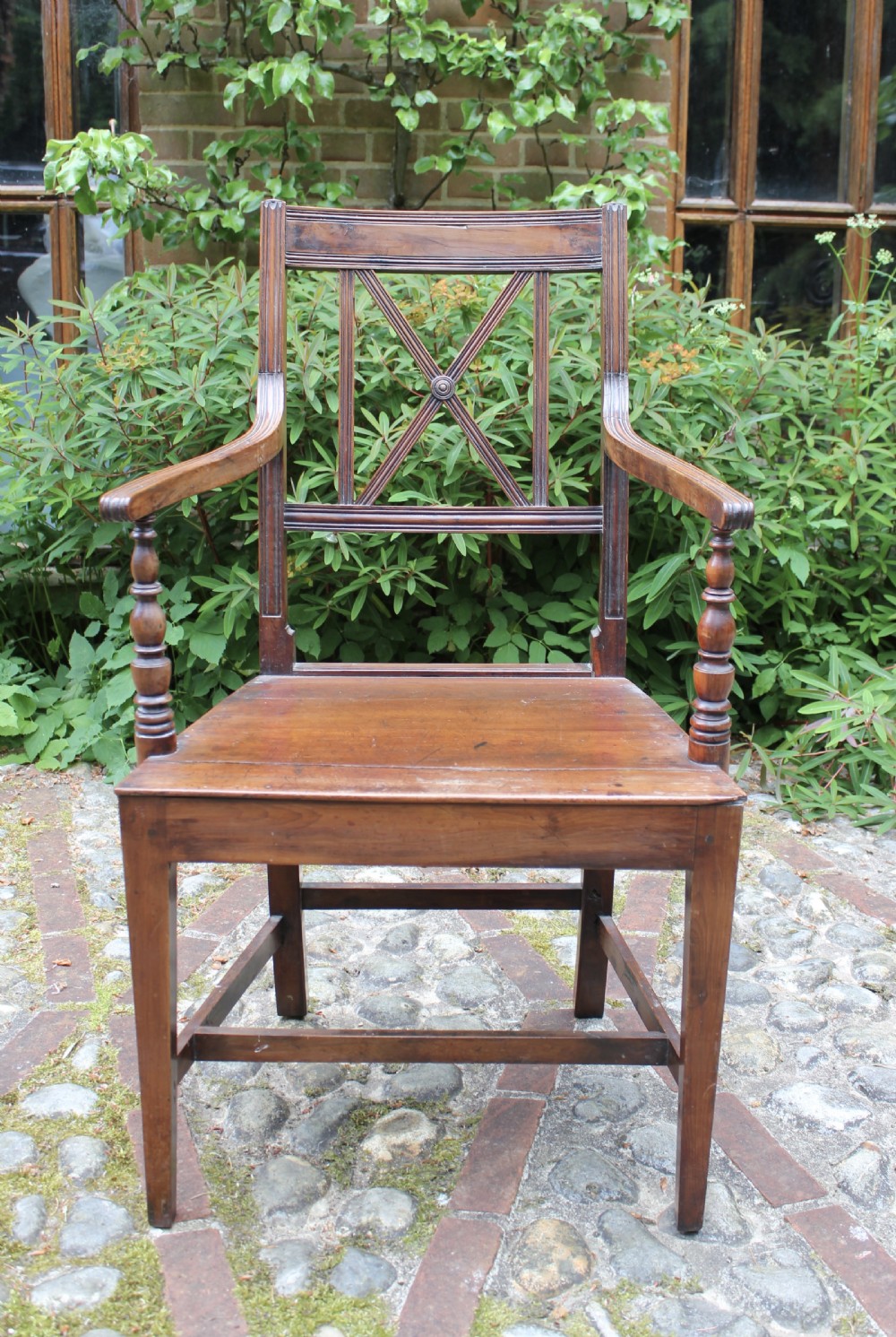 Regency yew wood armchair View II