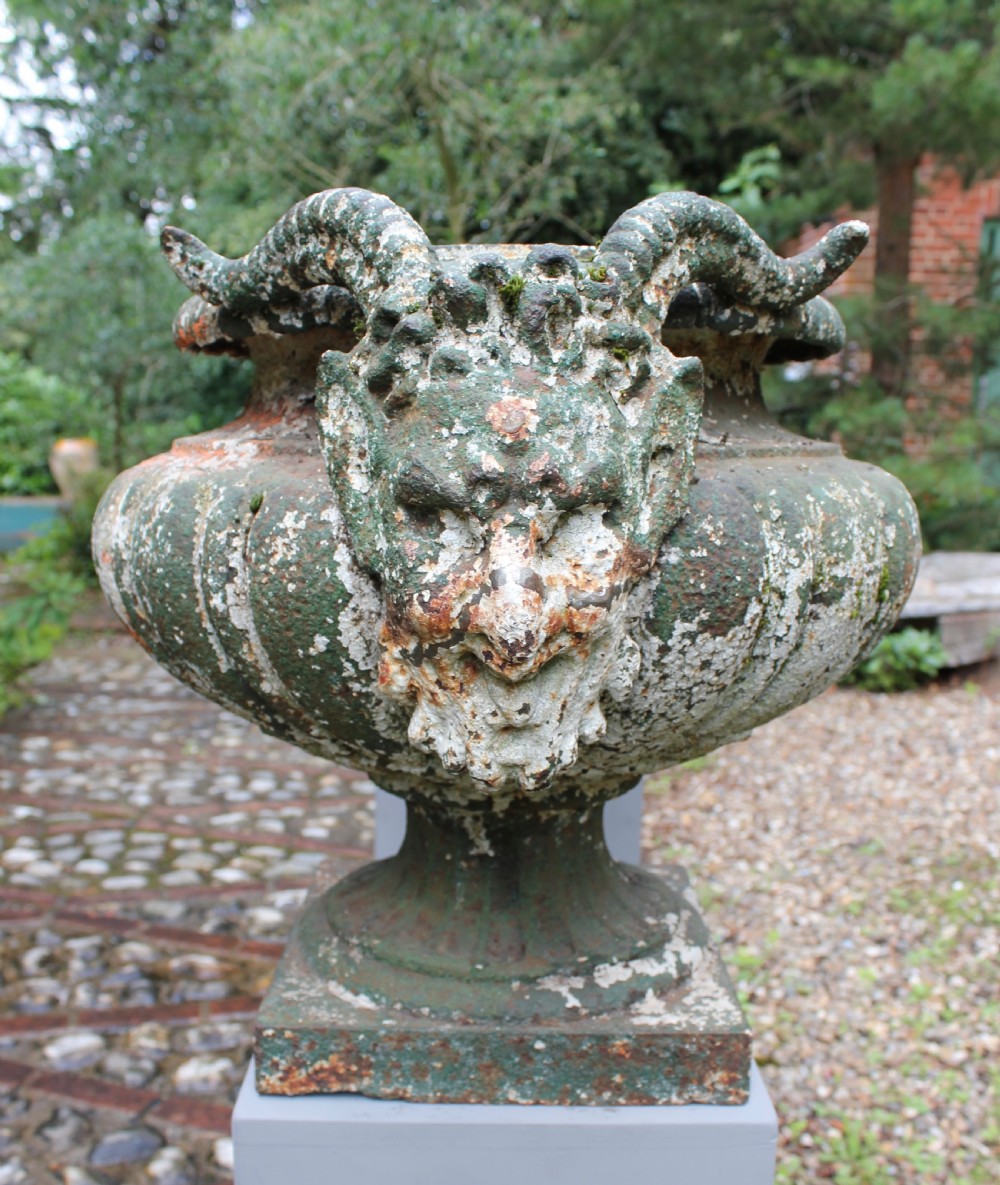Pair of 19th century cast iron urns View VII