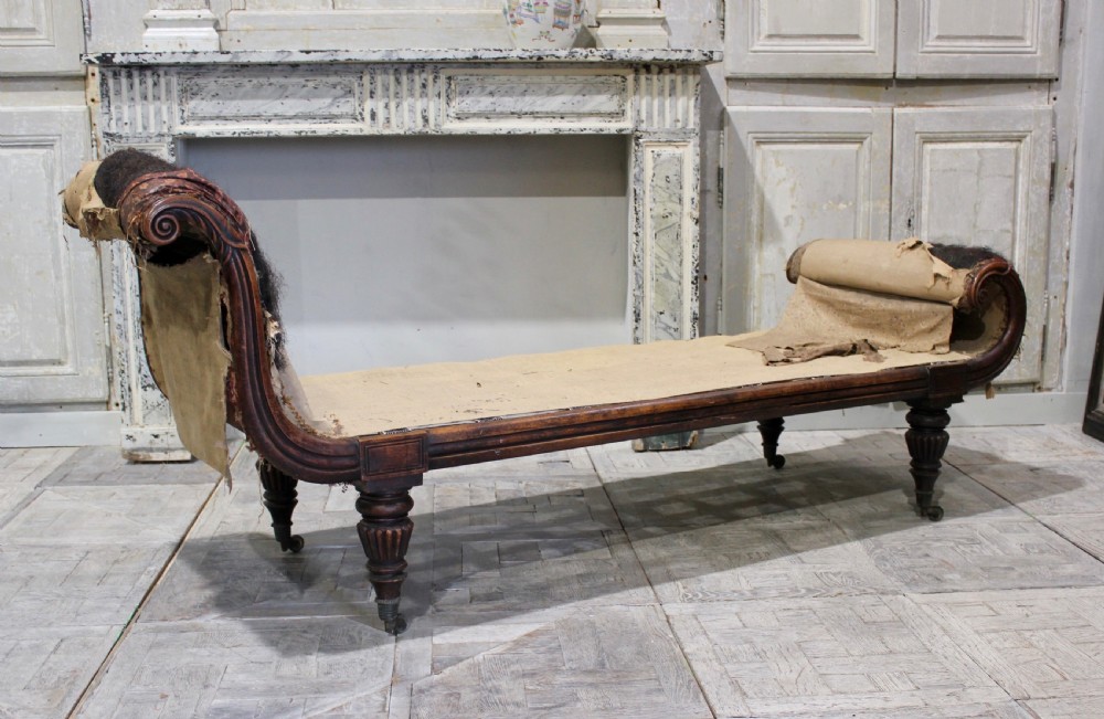 Regency simulated rosewood chaise longue