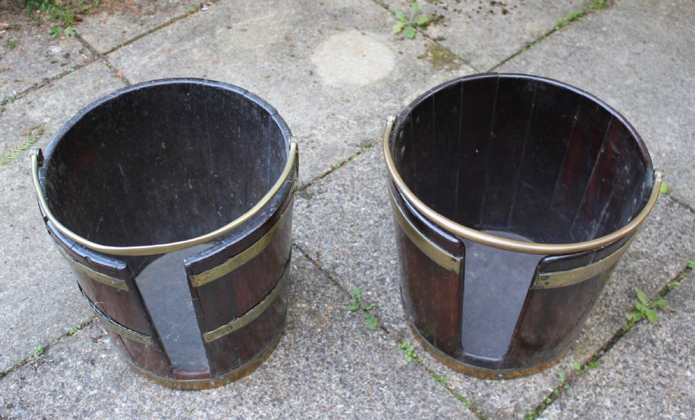 Matched pair of 18th century plate buckets View II