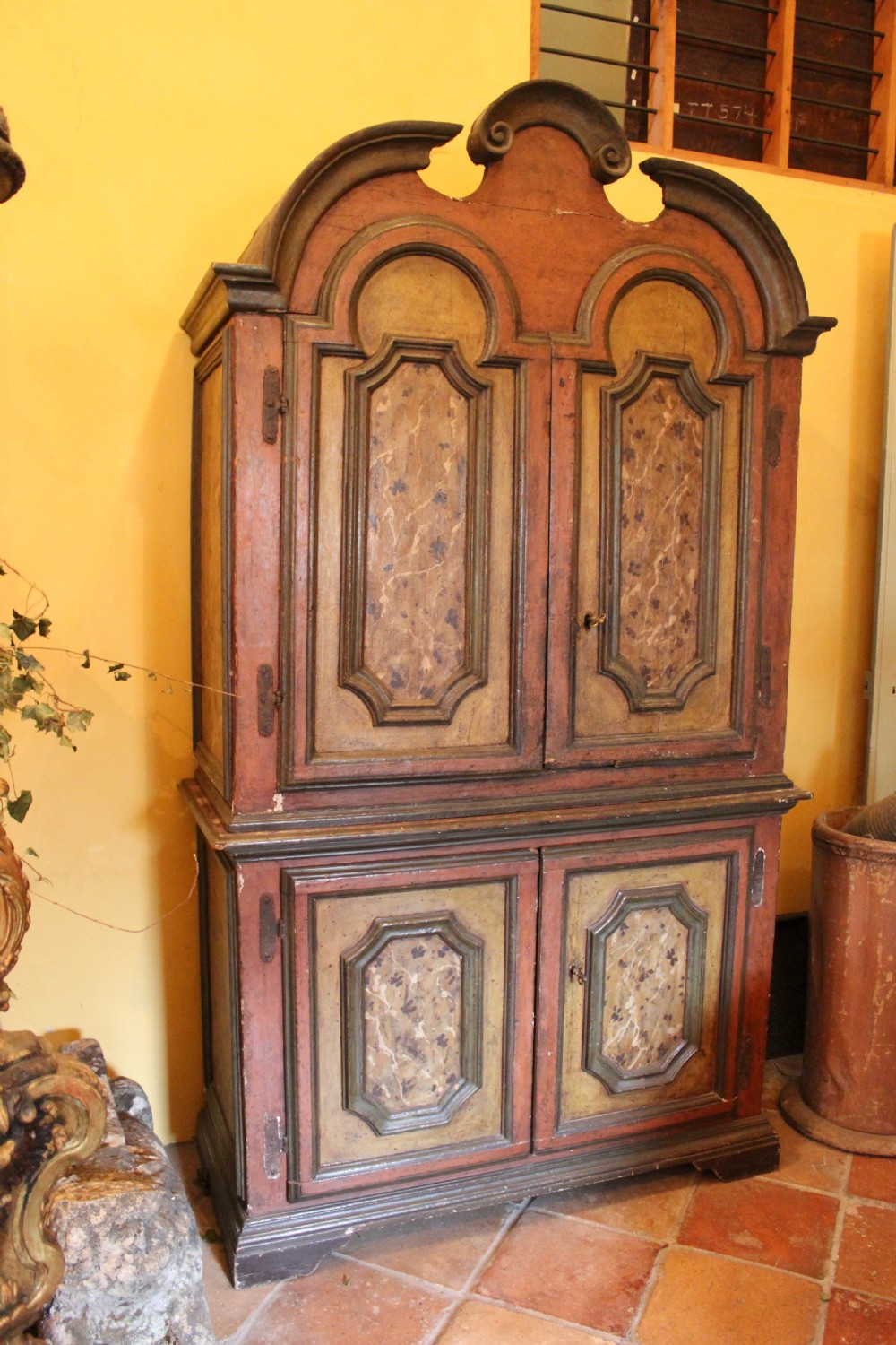 Large 18th century painted Italian cabinet View II