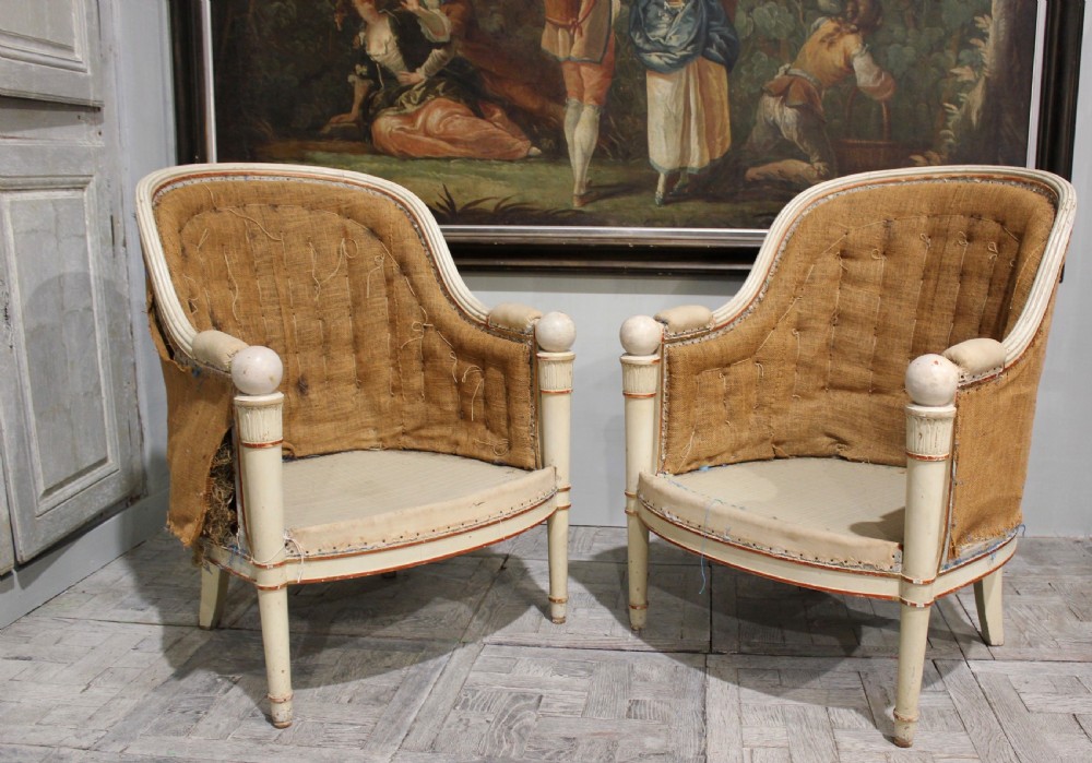 Pair of 19th century neoclassical library tub chairs