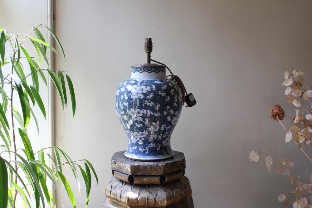 Good size 18th century Chinese vase lamp