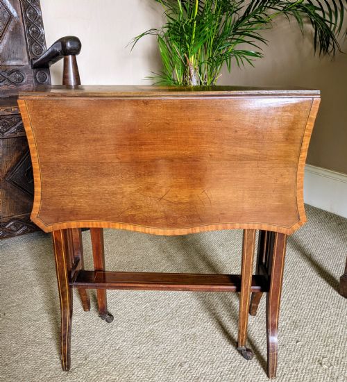 Edwardian Mahogany Inlaid Drop Leaf Table