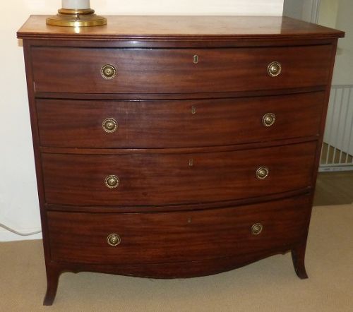 Early Victorian Mahogany Bow Front Chest of Drawers