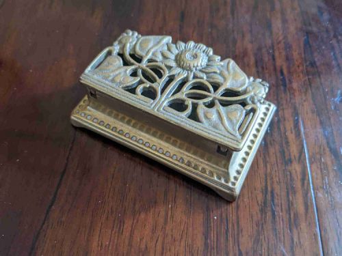 Art Nouveau Brass Stamp Tidy.