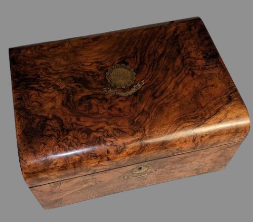 A Victorian Burr Walnut Sewing Box