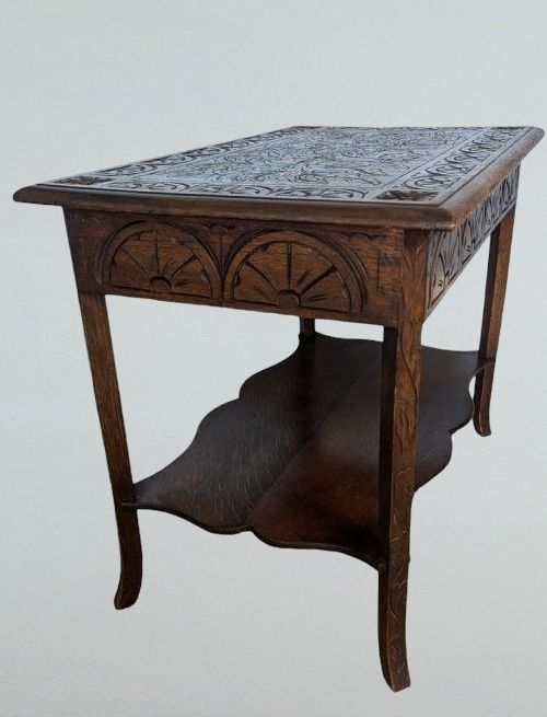 Carved Oak Occasional Table