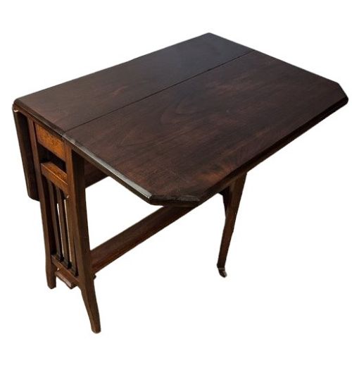 A Circa 1900 Walnut Drop Leaf Occasional Table