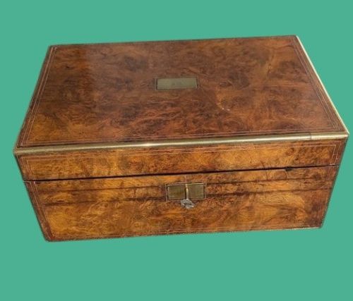 A Victorian Burr Walnut Writing Slope