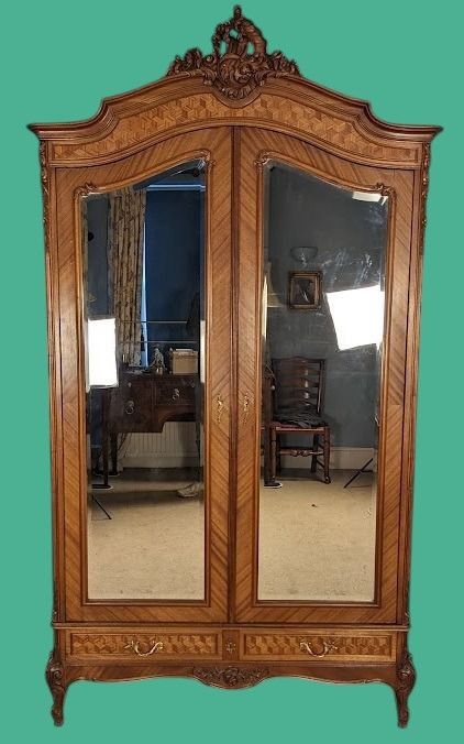 fig 1. A French Walnut Double Wardrobe/ Armoire