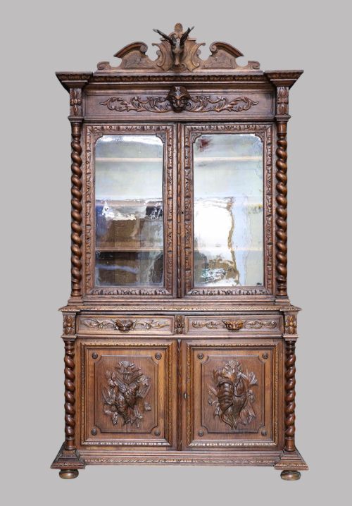 19thcentury Carved Oak French Bookcase