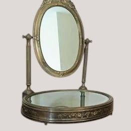 AN CIRCA 1880 SMALL FRENCH BRASS DRESSING MIRROR - ADDITIONAL PHOTO 1