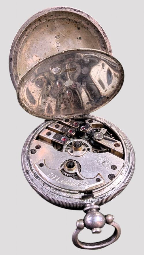 A TURKISH SILVER FULL HUNTER POCKET WATCH - ADDITIONAL PHOTO 2