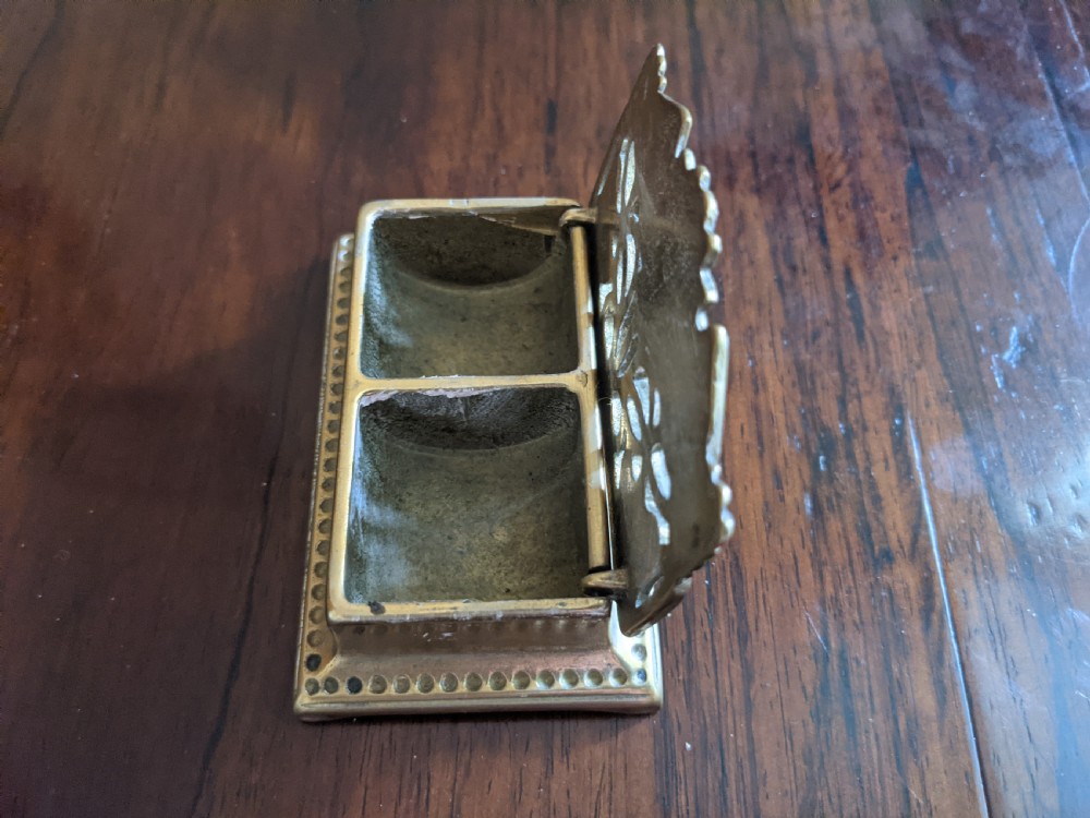 Art Nouveau Brass Stamp Tidy. View II