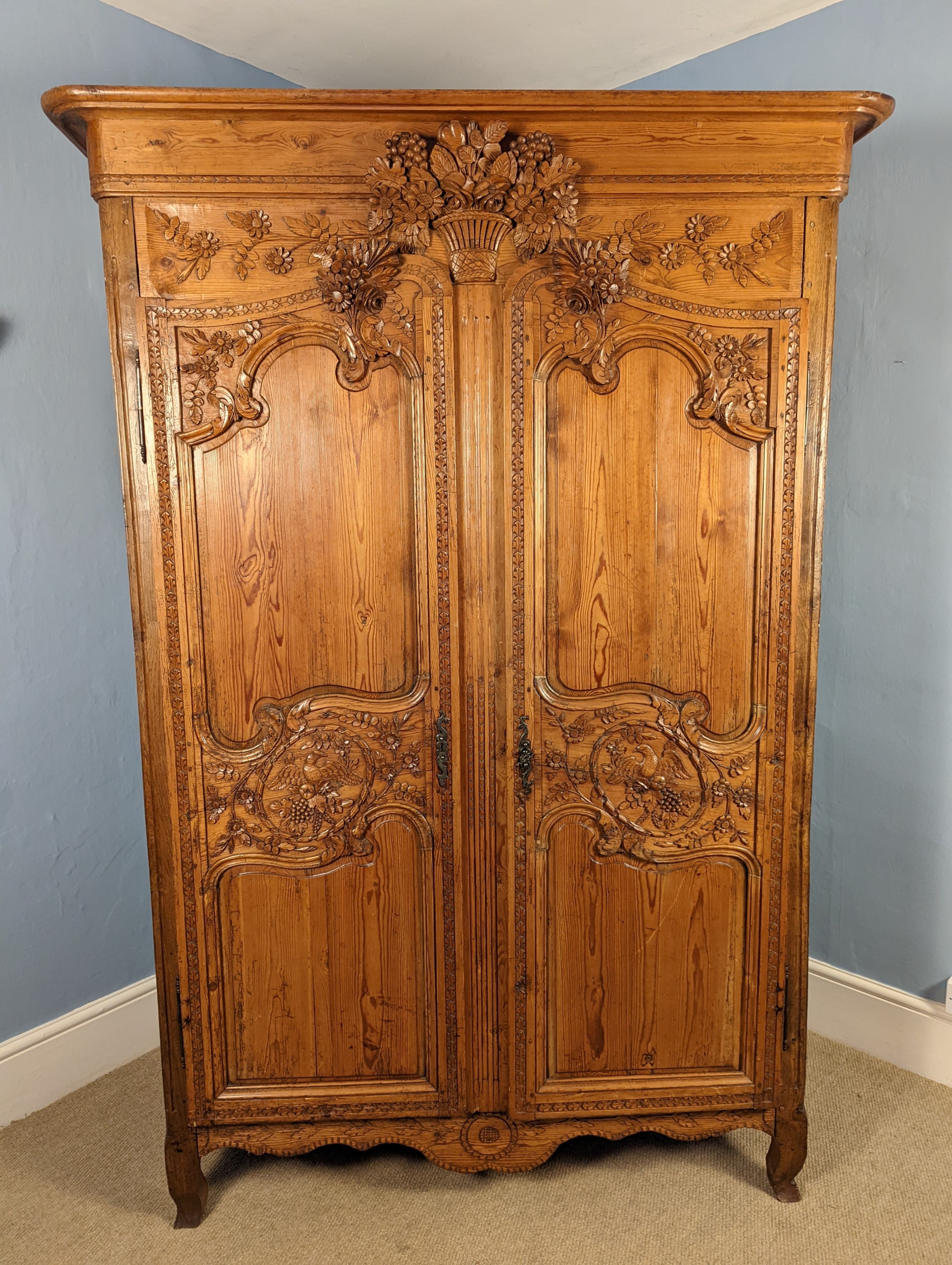 19th Century Profusely Carved Armoire