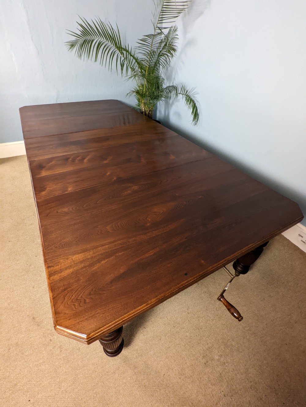 Late Victorian, 12 seater, extending dining table. View VI
