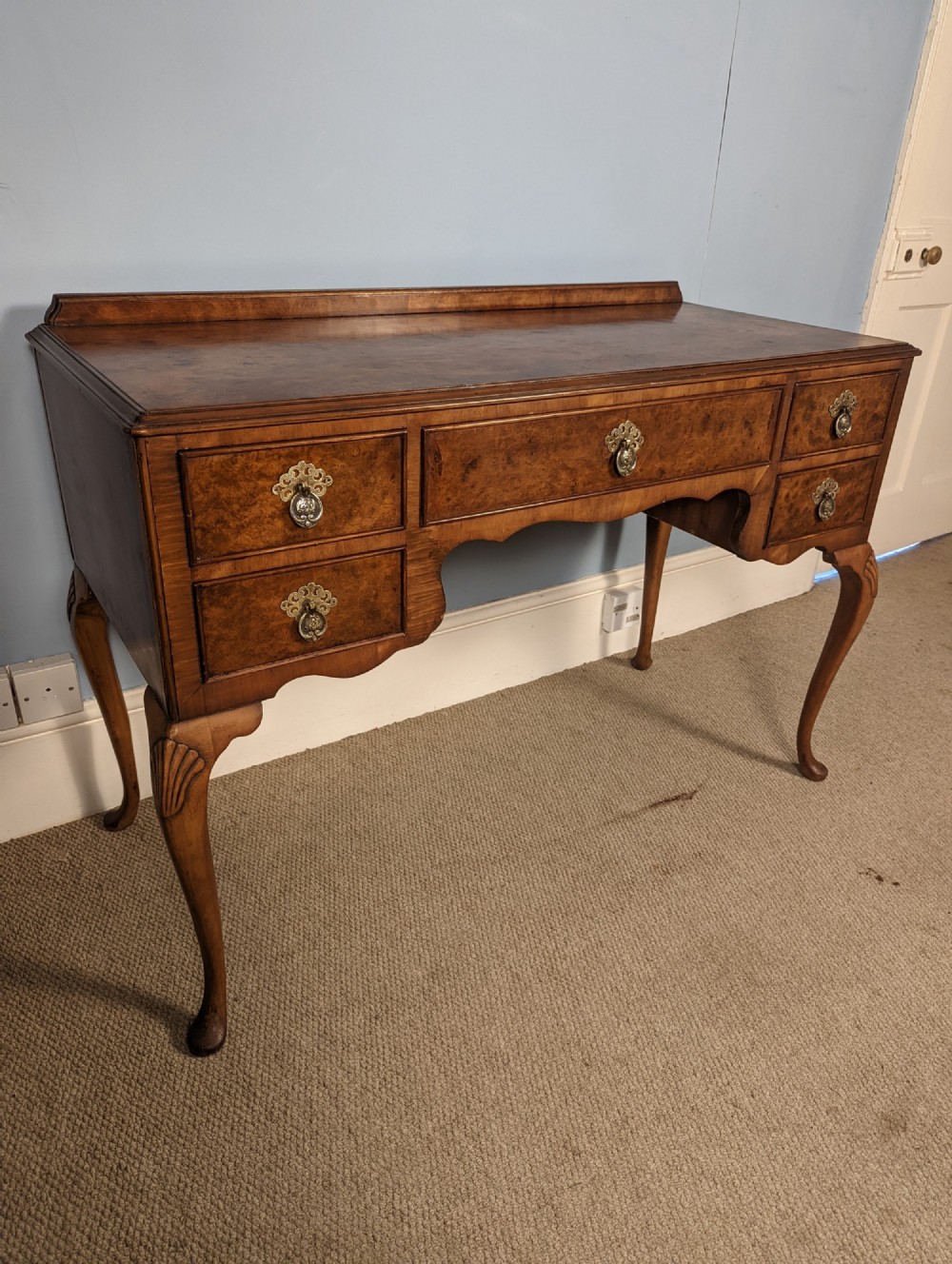 Walnut desk on Carved Cabriole legs