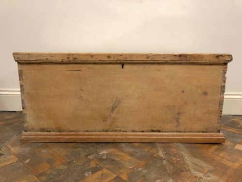 fig 2. 19th Century Antique Pine Storage Chest, Trunk or Blanket Box