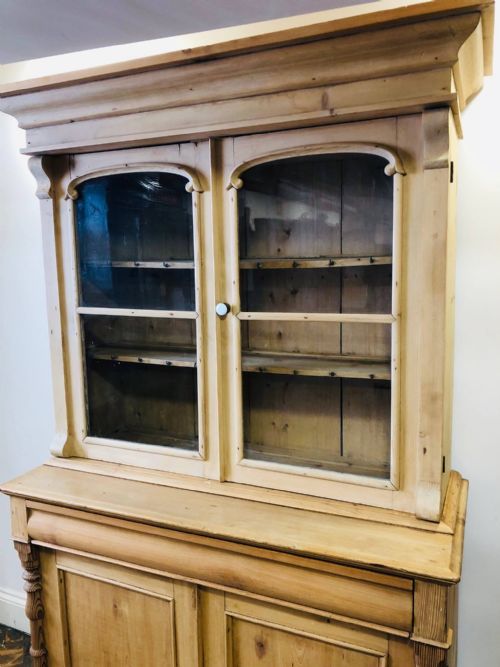 fig 2. Victorian Pine Two Stage Cabinet or Dresser with Glazed Front