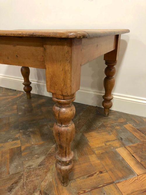 fig 1. Antique Pine Farmhouse Kitchen Table