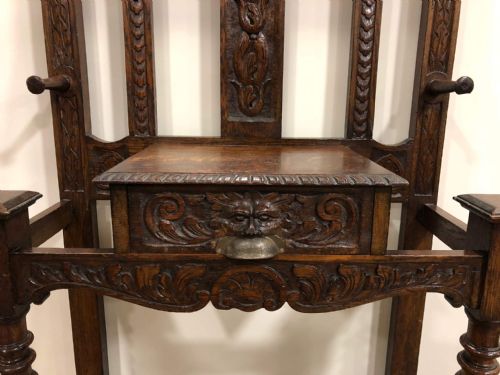 fig 2. Antique Heavily Carved Gothic Style Oak Hall Stand