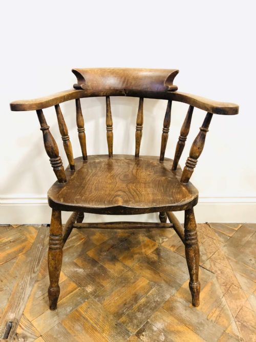 19th Century Ash and Elm Captain's Chair