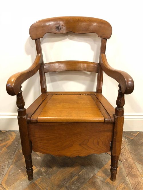 19th Century Open Arm Commode Chair or Armchair