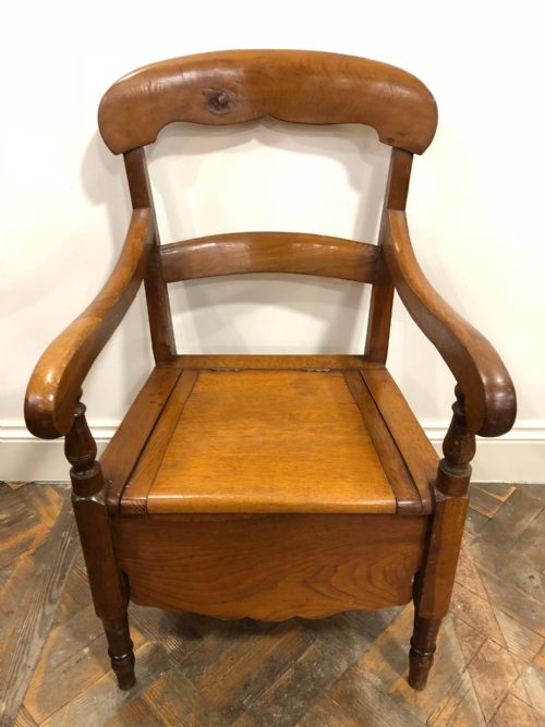 fig 1. 19th Century Open Arm Commode Chair or Armchair