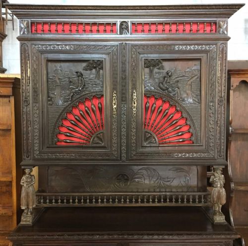 fig 2. Large Heavily Carved Breton Style Buffet Deux Corps Dresser Sideboard