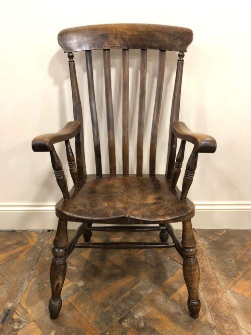 Ash and Elm Slatback Armchair or Fireside Kitchen Chair