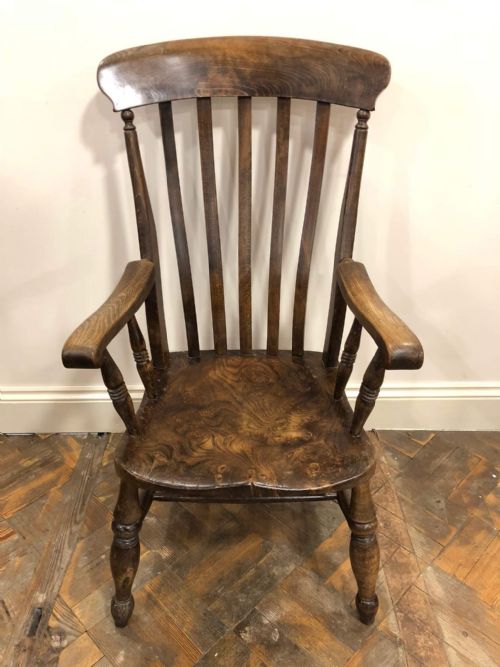 fig 1. Ash and Elm Slatback Armchair or Fireside Kitchen Chair