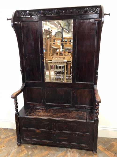 High Back Hall Stand Settle Bench