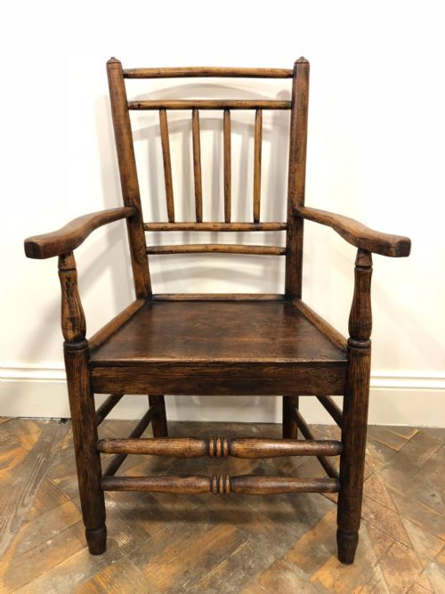 19th Century Ash and Elm Stick Back Armchair