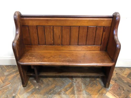 fig 1. 4ft Pine Chapel Pew with Ceramic Numbers