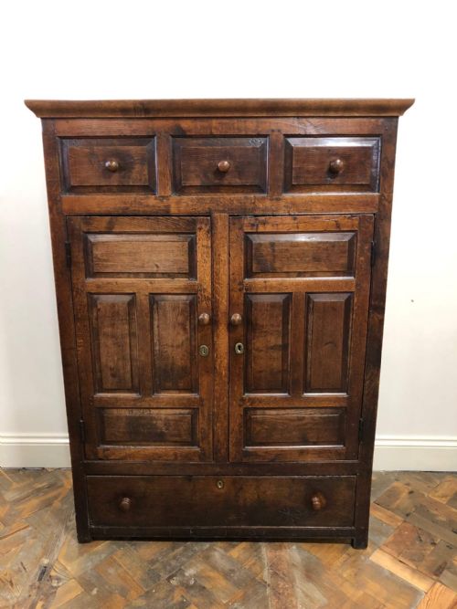 Early 18th Century Welsh Oak Two Door Hanging Cupboard